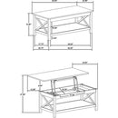  Coaster Furniture Skyview 722088-S3 3-piece Rectangular Lift Top Coffee Table Set - White IMAGE 14