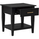  Coaster Furniture Lindenton 722727 1-drawer Wood Occasional End Table - Black IMAGE 3
