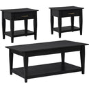  Coaster Furniture Lindenton 722728-S3 3-piece Wood Lift-Top Coffee and End Table Set - Black IMAGE 1