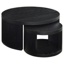  Coaster Furniture Sweeney 722820 2-piece Round Wood Occasional Nesting Table Set - Black IMAGE 3