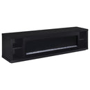  Coaster Furniture Deiter 722833 79-inch TV Stand Fireplace Media Console - Black IMAGE 2