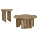  Coaster Furniture Adina 722938-S2 2-piece Round Coffee Table Set - Distressed Light Brown IMAGE 3