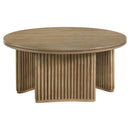  Coaster Furniture Adina 722938-S3 3-piece Round Coffee Table Set - Distressed Light Brown IMAGE 2