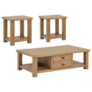  Coaster Furniture Beasley 723328-S3 3-Piece Wood Coffee Table Set - Golden Oak IMAGE 3