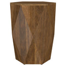  Coaster Furniture Zalika 724187 Hexagonal Solid Mango Wood End Table - Natural IMAGE 3