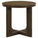  Coaster Furniture Kessler 735998-S3 3-piece Round Sculptural Wood Coffee Table Set - Brown IMAGE 11