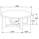  Coaster Furniture Kessler 735998-S3 3-piece Round Sculptural Wood Coffee Table Set - Brown IMAGE 14