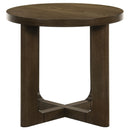  Coaster Furniture Kessler 735998-S3 3-piece Round Sculptural Wood Coffee Table Set - Brown IMAGE 1