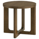  Coaster Furniture Kessler 735998-S3 3-piece Round Sculptural Wood Coffee Table Set - Brown IMAGE 9