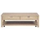  Coaster Furniture Marcelo 736058 Wood Coffee Table with 2 Drawers and Shelf - Light Elm IMAGE 12