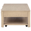  Coaster Furniture Marcelo 736058 Wood Coffee Table with 2 Drawers and Shelf - Light Elm IMAGE 2