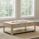  Coaster Furniture Marcelo 736058 Wood Coffee Table with 2 Drawers and Shelf - Light Elm IMAGE 6