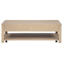  Coaster Furniture Marcelo 736058 Wood Coffee Table with 2 Drawers and Shelf - Light Elm IMAGE 7