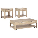  Coaster Furniture Marcelo 736058-S3 3-piece Coffee Table Set with Storage - Light Elm IMAGE 1