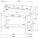  Coaster Furniture Besler 801075 47-inch SmartTop Writing Desk with Shelf - Cement/Natural IMAGE 15