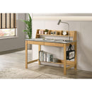  Coaster Furniture Besler 801075 47-inch SmartTop Writing Desk with Shelf - Cement/Natural IMAGE 4