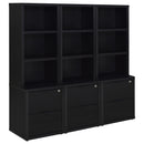  Coaster Furniture Westpark 802703-S3 3-piece Wall Unit Bookcase Set with USB - Black IMAGE 6