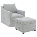  Coaster Furniture Winter 904137 Upholstered Sloped Arm Accent Swivel Chair - Grey IMAGE 13