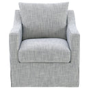  Coaster Furniture Winter 904137 Upholstered Sloped Arm Accent Swivel Chair - Grey IMAGE 9