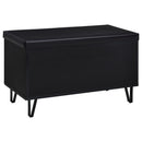  Coaster Furniture Brixton 915152 2-door Padded Entryway Shoe Storage Bench - Black IMAGE 6