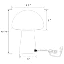  Coaster Furniture Kanaby 920249 Mushroom Shaped Glass Bedside Table Lamp - White IMAGE 4