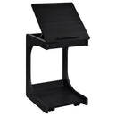  Coaster Furniture Ralston 930290 C-Shaped Lift-Top Sofa Side Table With Casters - Black IMAGE 4