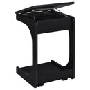  Coaster Furniture Ralston 930290 C-Shaped Lift-Top Sofa Side Table With Casters - Black IMAGE 6