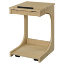  Coaster Furniture Ralston 930291 C-Shaped Lift-Top Sofa Side Table With Casters - Light Oak IMAGE 10
