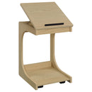 Coaster Furniture Ralston 930291 C-Shaped Lift-Top Sofa Side Table With Casters - Light Oak IMAGE 15