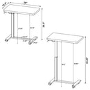  Coaster Furniture Westpark 930301 Pneumatic Adjustable C-Shape Side Table with Casters - Mango IMAGE 14