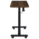  Coaster Furniture Westpark 930302 Pneumatic Adjustable C-Shape Side Table with Casters - Dark Pine IMAGE 11