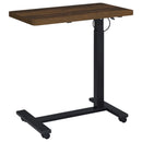  Coaster Furniture Westpark 930302 Pneumatic Adjustable C-Shape Side Table with Casters - Dark Pine IMAGE 1
