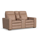  Flexsteel Dutch 1519-64P3-56282 Power Reclining Loveseat with Console, Power Headrest & Lumbar IMAGE 1