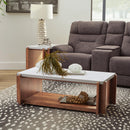  Flexsteel Lincoln W1029-0311 Rectangular Coffee Table with Casters IMAGE 1
