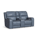  Flexsteel Oasis 1750-64P5-73440 Power Reclining Loveseat with Console, Power Headrest, Lumbar, Heat & Massage IMAGE 1