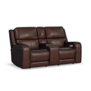  Flexsteel Oasis 1750-64P5-70570 Power Reclining Loveseat with Console, Power Headrest, Lumbar, Heat & Massage IMAGE 1