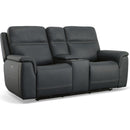 Flexsteel Sawyer 1845-64PH-00942 Power Reclining Loveseat with Console, Power Headrest & Lumbar IMAGE 1