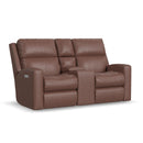  Flexsteel Score B3805-601L Power Reclining Loveseat with Console, Power Headrest & Lumbar IMAGE 1