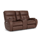  Flexsteel Strait B3906-601H Power Reclining Loveseat with Console & Power Headrest IMAGE 1