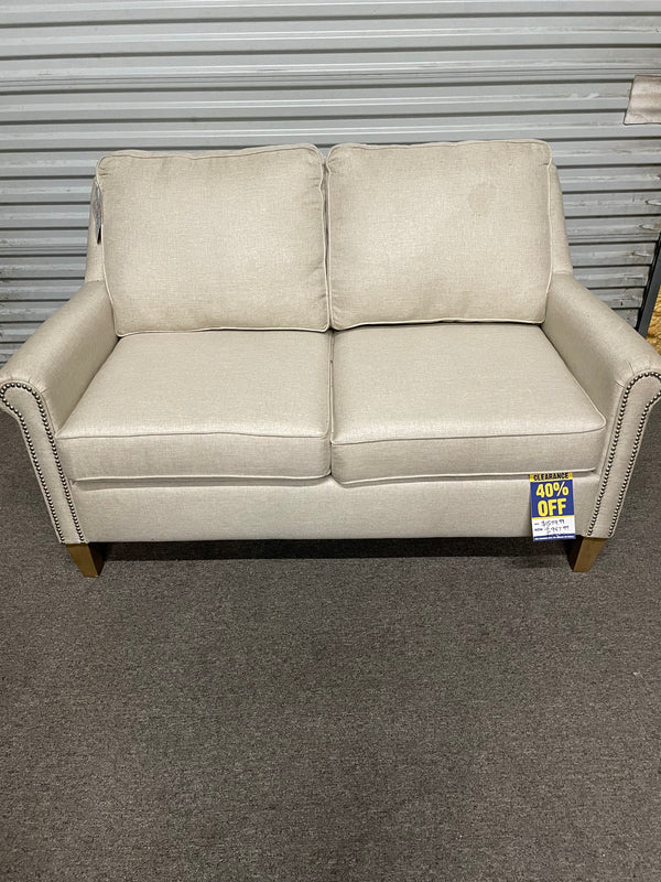 Ella loveseat with Nailhead in Lexi Linen by England (CLEARANCE)