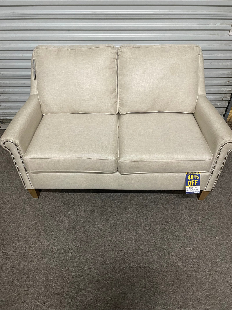 Ella loveseat with Nailhead in Lexi Linen by England (CLEARANCE)