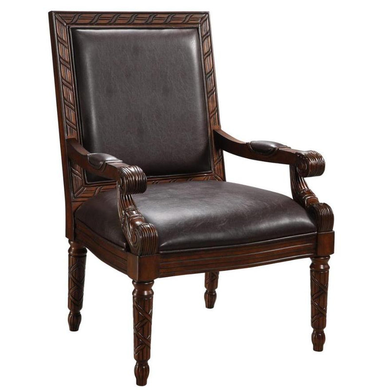 Coast to Coast Stationary Leather Accent Chair 94035 IMAGE 1