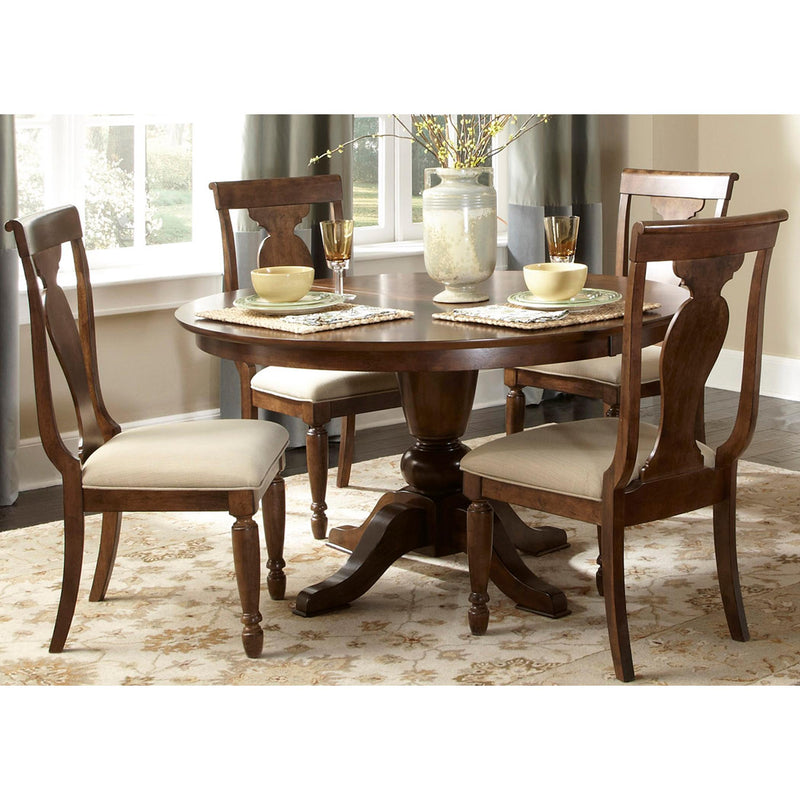Liberty Furniture Industries Inc. Round Rustic Tradition Dining Table with Pedestal Base 589-T5472 IMAGE 2