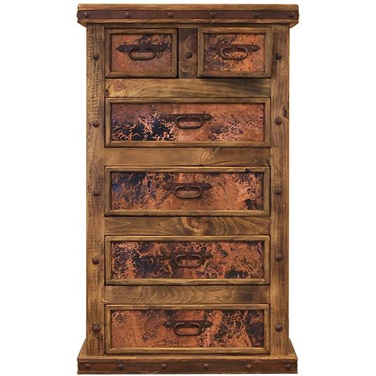 LMT Imports Copper Panel 6-Drawer Chest ZLUNA-107 IMAGE 1