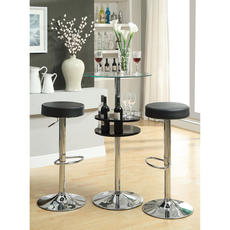 Coaster Furniture Round Pub Height Dining Table with Glass Top and Pedestal Base 120715 IMAGE 2