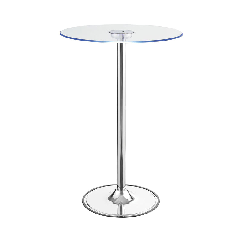 Coaster Furniture Round Pub Height Dining Table with Glass Top and Pedestal Base 122400 IMAGE 3