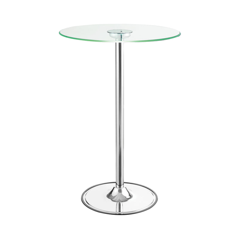Coaster Furniture Round Pub Height Dining Table with Glass Top and Pedestal Base 122400 IMAGE 4