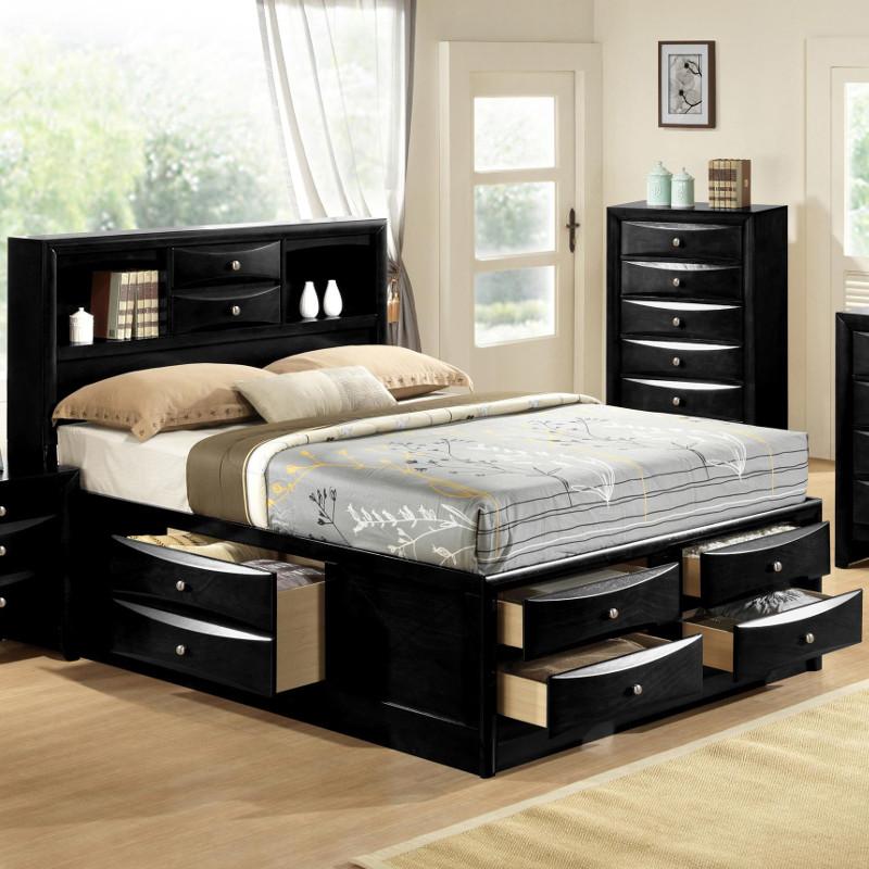 Crown Mark Emily Queen Bed with Storage B4285-Q-HBFB/B4285-Q-RAIL/B4285-Q-DRW-L/B4285-Q-DRW-R IMAGE 1