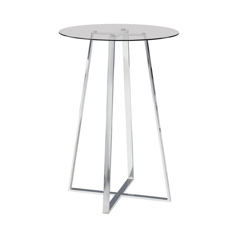 Coaster Furniture Round Pub Height Dining Table with Glass Top and Pedestal Base 100026 IMAGE 1