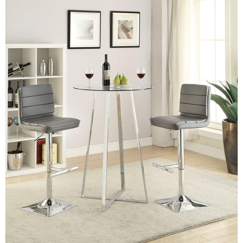 Coaster Furniture Round Pub Height Dining Table with Glass Top and Pedestal Base 100026 IMAGE 3